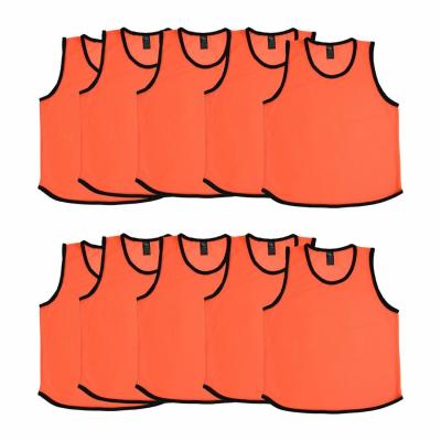 Hero Sports Training Vest Pack of 10 – Orange/Green with Black Trim (Unisex, Lightweight)