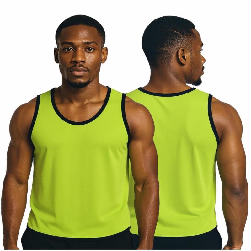 Hero Sports Training Vest Pack of 10 – Orange/Green with Black Trim (Unisex, Lightweight)