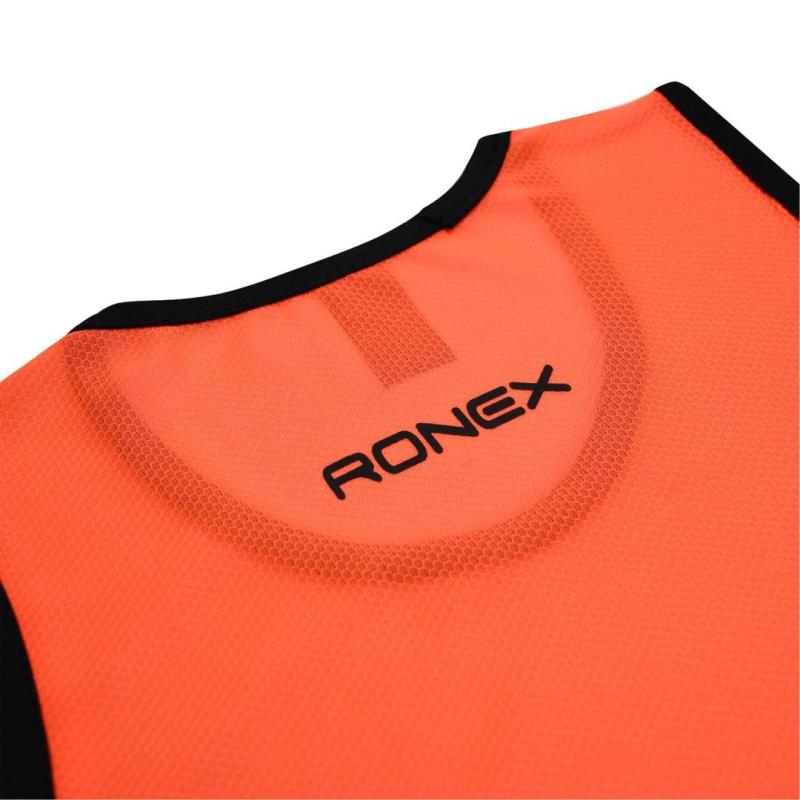 Hero Sports Training Vest Pack of 10 – Orange/Green with Black Trim (Unisex, Lightweight)